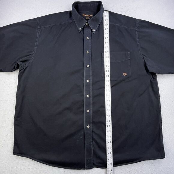 Ariat Shirt Mens XXL Black Long Sleeve Button Down 100% Cotton Workwear Western - Picture 11 of 12